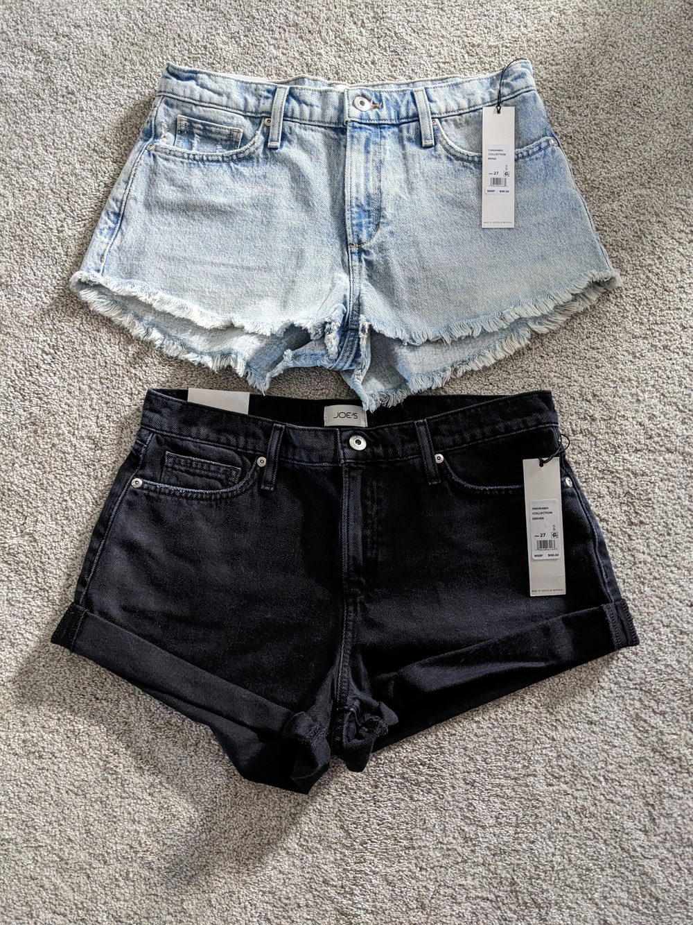 Joe's Jeans Light Wash & Black Denim Short Duo